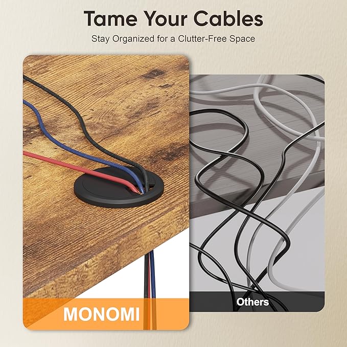 Monomi Electric Standing Desk, 79 x 31.5 inches Height Adjustable, Ergonomic Home Office Sit Stand Up Desk with Memory Preset Controller (Rustic Brown Top/Black Frame)