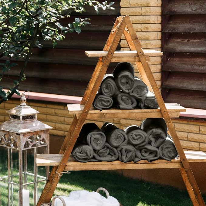 Buryeah 10 Pcs Fleece Blanket Bulk Soft Warm Fleece Blankets Cozy Lightweight Throw Blankets Plush Pet Throw Blanket for Home Bed Sofa Office Wedding Gifts Travel(50" X 70",Dark Gray)