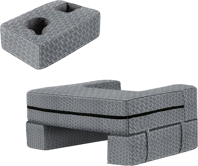 Extra Large Reading & Gaming Pillow with Coaster, Lap Desk Pillow for Laptop for Adult, Memory Foam Bed Desk for Working, Gaming, Reading & Writing Laptop Desk for Couch Bed Floor (Star Gray)