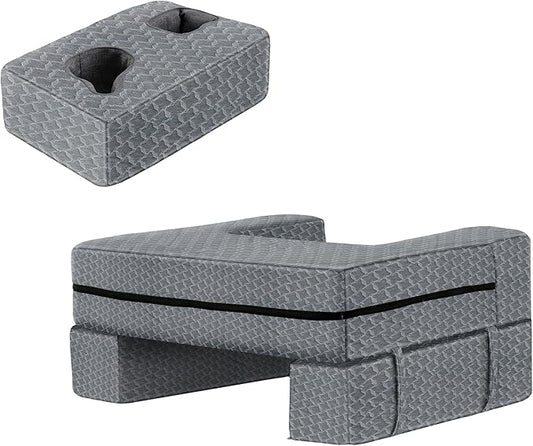 Extra Large Reading & Gaming Pillow with Coaster, Lap Desk Pillow for Laptop for Adult, Memory Foam Bed Desk for Working, Gaming, Reading & Writing Laptop Desk for Couch Bed Floor (Star Gray)