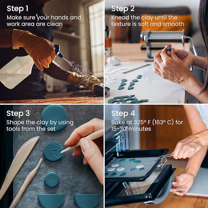 ARTEZA Polymer Clay Kit, Oven-Bake Modeling Clay for Adults & Teens, 42 Colors & 5 Sculpting Tools for Jewelry & Crafts