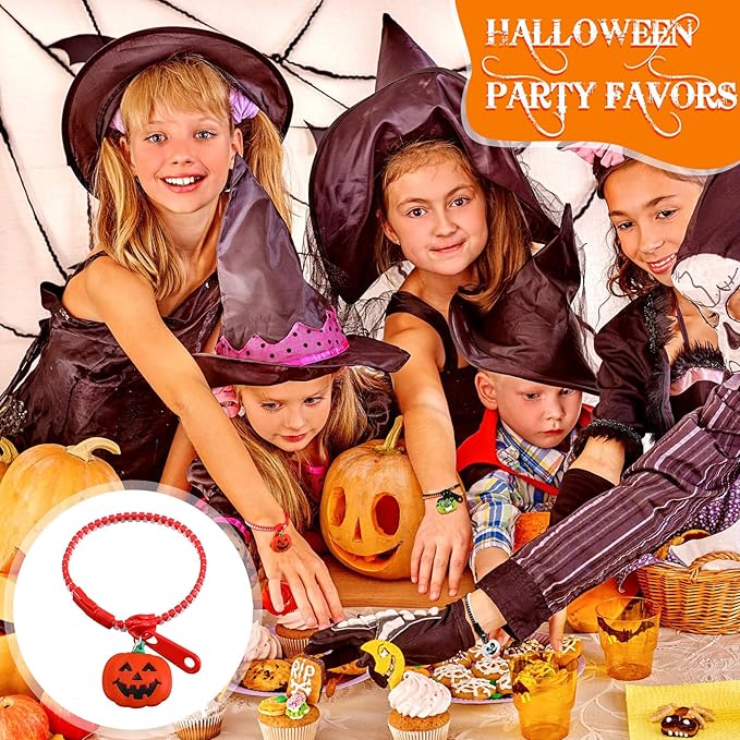 Capoda Halloween Party Favor Zipper Bracelets Bulk Trick or Treat Bracelets Halloween Bracelets Set Halloween Party Favor Wristbands for Girls Halloween Goodie Bag Fillers Party Favors(32 Pcs)
