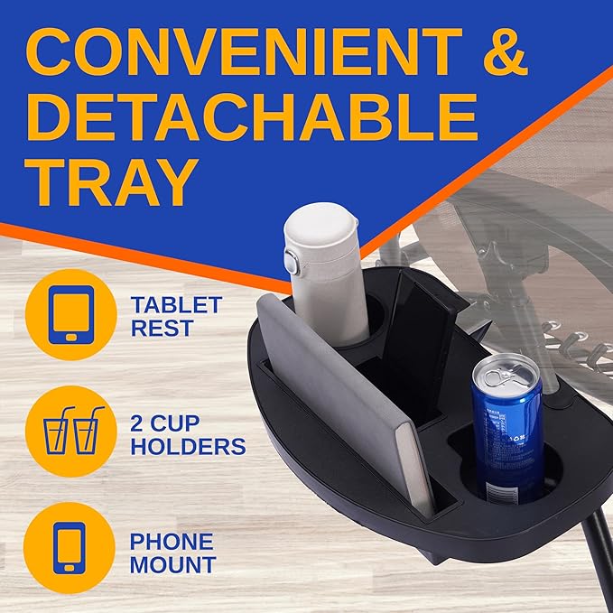 SereneLife Zero Gravity Outdoor Lounge Chairs 2 Pack – Folding Recliners with Side Table, Cup Holder & Padded Headrest – Adjustable Patio Chairs for Lawn, Garden, Deck, Camping (Brown)