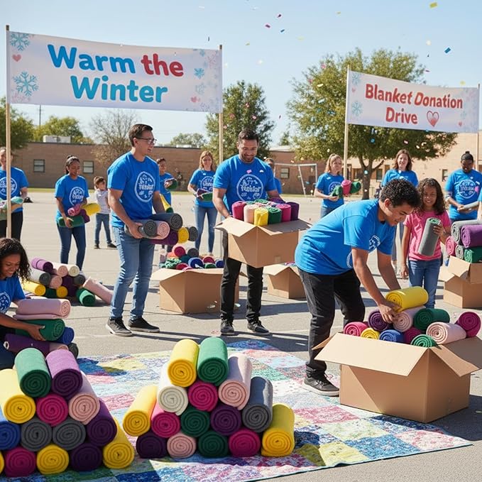 Kinlop Fleece Blanket Bulk 60 x 50 Inch Soft Lightweight Fleece Cozy Blanket Warm Throw Plush Pet Throw for Bed Couch Sofa Home Office Wedding Gifts Travel Camping(Vibrant Color,80 Packs)