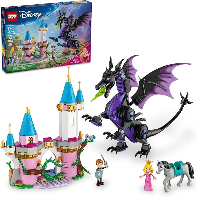LEGO Disney Princess Maleficent’s Dragon Form Building Set for Kids and Sleeping Beauty Fans, Disney Princess Figure, Castle Toy, Fun Gift Idea for Girls and Boys Ages 7 Plus Who Love Aurora, 43240