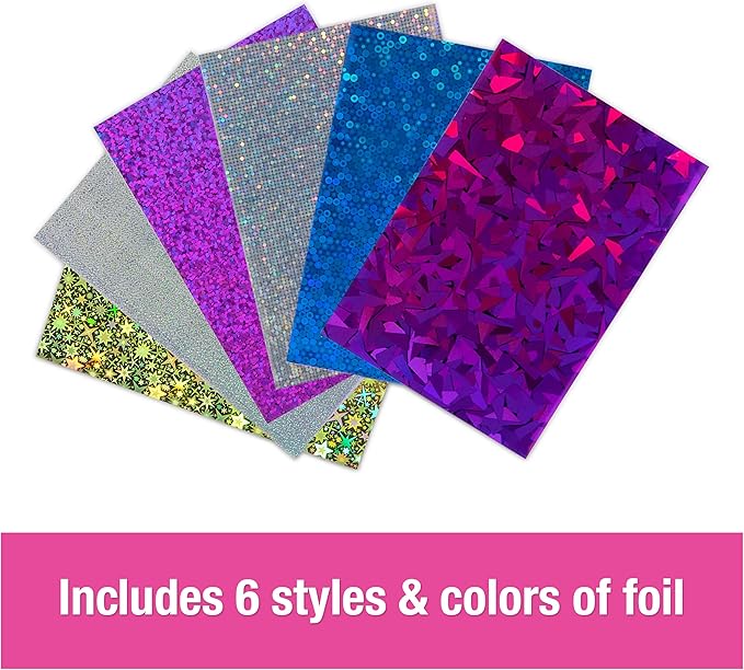 Cool Maker, GO GLAM Foil Nails Kit with 6 Shimmer Sheets & Nail Stickers for 5 DIY Manicures, Arts and Crafts Kids Toys for Girls Ages 7 and up