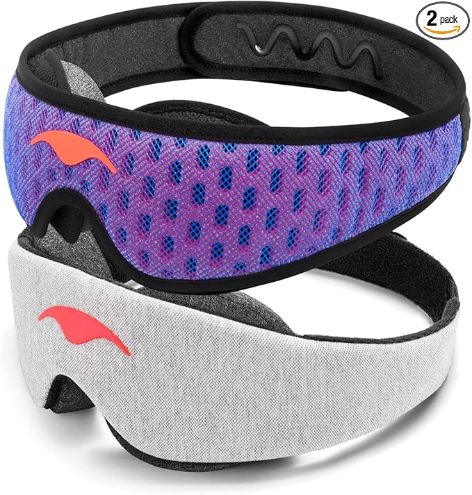 Manta Sleep Pro Sleeper Bundle - Manta Sleep Mask + Manta Pro Sleep Mask - 100% Total Blackout, Fully Adjustable, Zero Eye Pressure Eye Mask for Sleeping, Travels and Nap