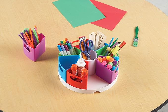 Learning Resources Create a Space Storage Center - 10 Piece set Desk Organizer for Kids, Art Organizer for Kids, Crayon Organizer, Homeschool Organizers and Storage