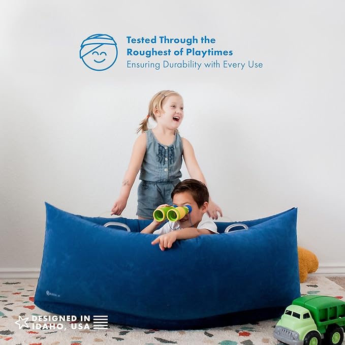 Harkla Hug Autism Sensory Chair (48 inches) - Inflatable Sensory Peapod for Children with Sensory Needs - Therapeutic Compression Sensory Toys | Kids 2 to 6 | Pea Pod, Air Pump