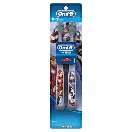 Oral-B Pro-Health Stages Avengers Assemble Toothbrushes (Soft) 5-7 Years, Twin Pack