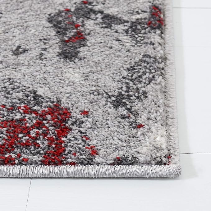 SAFAVIEH Adirondack Collection Accent Rug - 3' x 5', Red & Grey, Modern Abstract Design, Non-Shedding & Easy Care, Ideal for High Traffic Areas in Entryway, Living Room, Bedroom (ADR134Q)