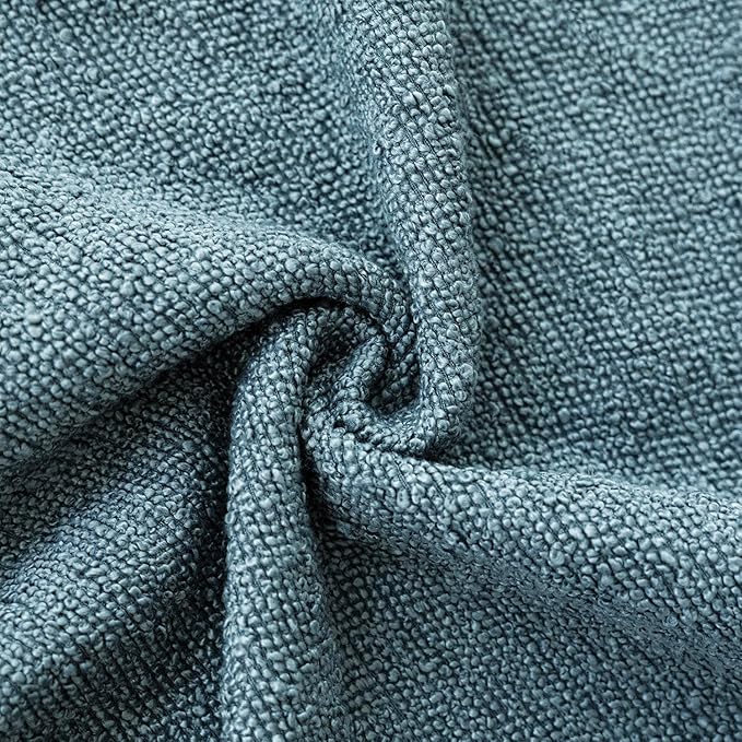 Foindtower Pack of 2, Decorative Textured Boucle Throw Pillow Covers Accent Solid Pillow Cases Soft Cozy Couch Cushion Case for Chair Sofa Bedroom Living Room Home Decor 16x16 Inch Misty Blue