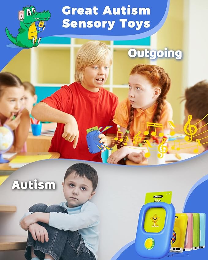 KOKODI Toddler Toys Talking Flash Cards for Boys Girls 2 3 4 5 Year Old Birthday Gifts, Learning Toys with 448 Sight Words for Kids, Autism Speech Therapy Toys for Autistic Children, Montessori Toys