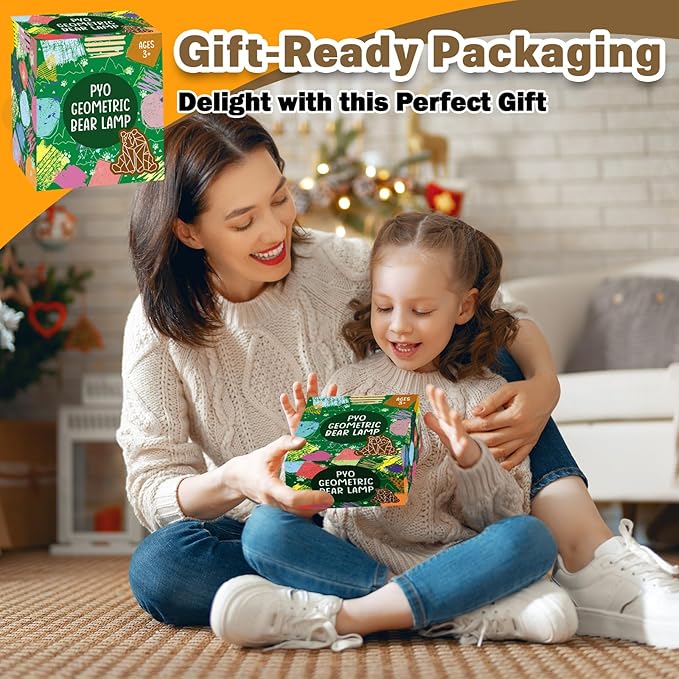 FUNZBO Paint Your Own Bear Lamp Kit - Arts and Crafts for Kids Ages 8-12, Art Supplies for Kids 6-8, Painting Kits for Kids Ages 4-8, Toys for Ages 8-13 Girls Boys Teens Birthday Gift