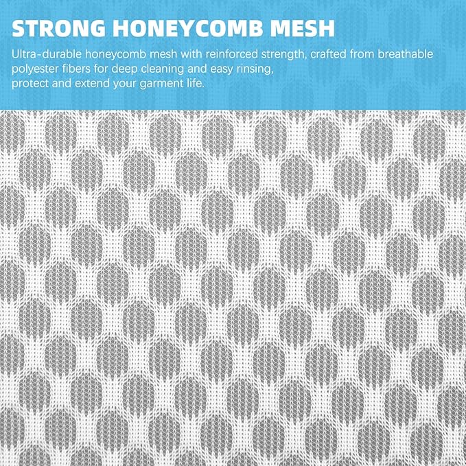 Honeycomb Mesh Laundry Bags for Delicates - 12x16 Inches Medium Washing Bags for Bras, Lingerie, Socks, Baby Clothes - Gentle Wash Protection with Zipper Closure (48)