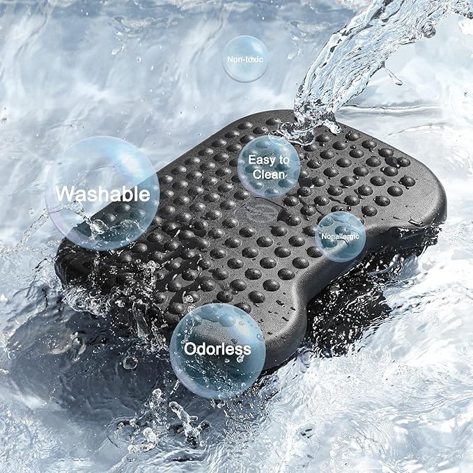 HUANUO Adjustable Desk Footrest, Foot Rest for Under Desk at Work with Massage, Adjustable Foot Stool with 3 Height Position & 30 Degree Tilt Angle Adjustment for Home, Office