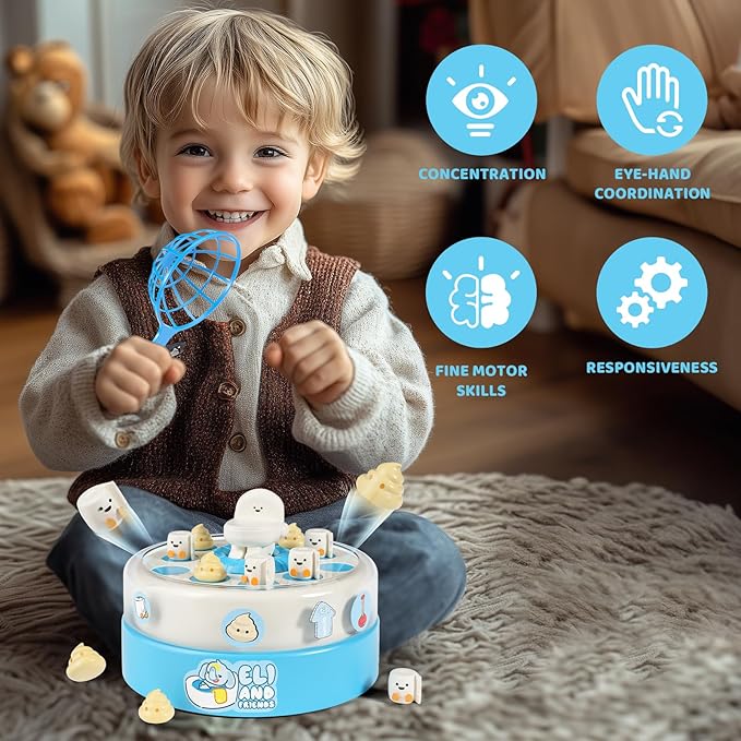 Board Games for Kids Ages 4-8, Toilet Catch and Bounce Toddler Games Ages 3-5, Family Game Toys for 4-6 Boys Girls, Christmas Birthday Gifts for Kids 5-7