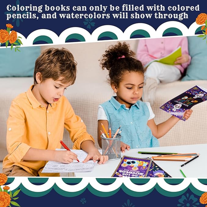 Coloring Book for Adult Coloring Book Bulk, DIY Art Coloring Book for Adult Drawing Book with Flower Words for Party Favors Goodie Bag Filler(72 Pcs,Day of the Dead)