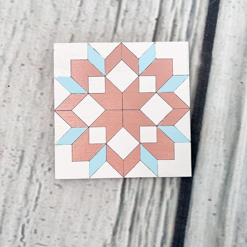 Floral Unfinished Barn Quilt Square Wooden Sign DIY Craft Kits to Paint for Adults, Garden Country Decor Canvas Quilts Painting Blocks (6 inches, Large Flower) AVTRBoutique