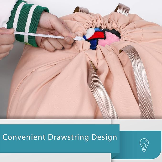 LOLOMLO Extra Large Canvas Laundry Bags with Handles & Drawstring Closure, Heavy Duty Tears Resistant Clothes Storage Travel Bags, Machine Washable Multi Use Laundry Bag liner for Laundry Hamper