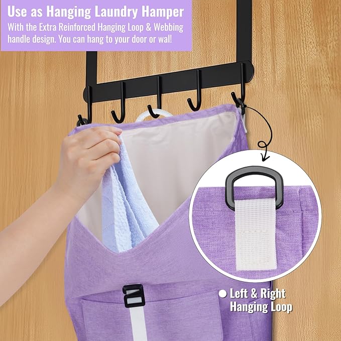 JOINPRO Laundry Bag Backpack, 125L Extra Large Travel with Shoulder Straps, Adjustable & Extendable Design, Laundry Hamper Bag with 3 Pockets for Laundromat, College, Travel, Camping (Purple)