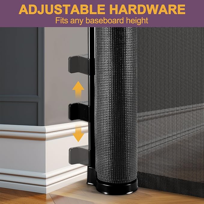 42" Tall X 100" Extra Wide Retractable Baby Gates for Large Openings Extra Tall Dog Gates for Doorways Extra Tall Pet Gate Indoor Outdoor Long Baby Gate Extra Tall Mesh Gate, Black