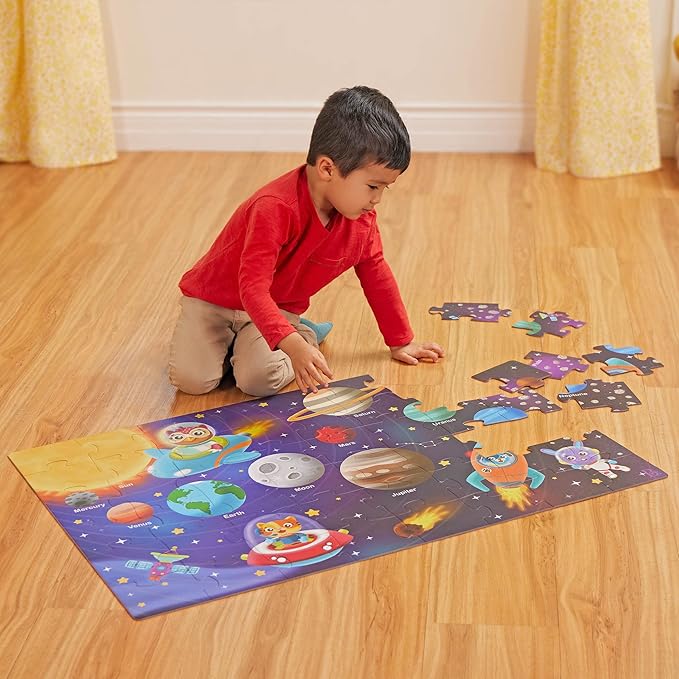B. Toys – Floor Puzzle – 48-Piece Solar System Puzzle – Large 2 x 3 Feet Jigsaw Puzzle for Kids – Planets, Astronauts, Solar System, Space – 3 Years + – Gigantic Jigsaw - Solar System