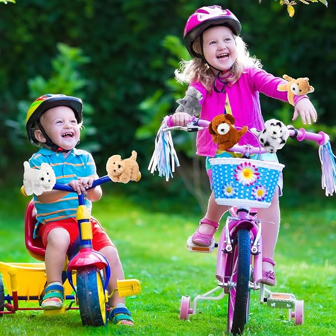 Jerify 8 Pcs 8 Inch Puppy Stuffed Animal Slap Bracelets for Kids, Plush Dog Wrist Cute Snap Bracelets in Bulk Valentine's Day Easter Birthday Gifts for Boys and Girls Party Favors