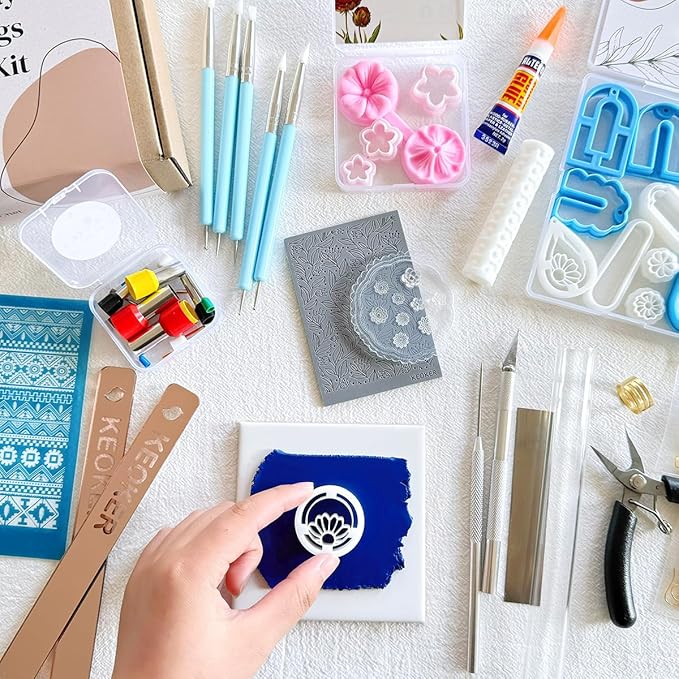 Keoker 123 PCS Clay Earring Making Kit, Polymer Clay Jewelry Making Kit for Teens and Adults, Fashion Designer Kits, Polymer Clay Earrings Kit Crafts, Great Gifts