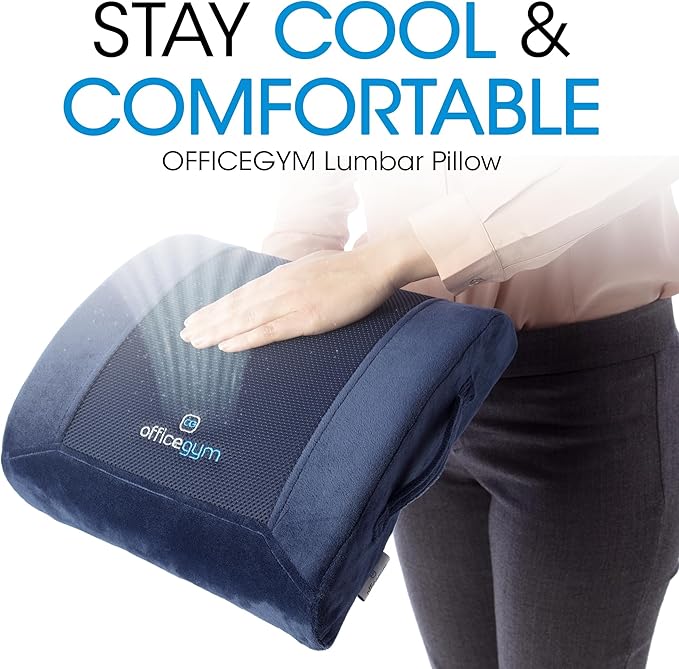 Lumbar Support Pillow – Memory Foam Back Cushion for Lower Back Pain Relief – Ergonomic Lumbar Pillow for Office Chair, Car & Couch – Back Support Pillow for Sitting Comfort