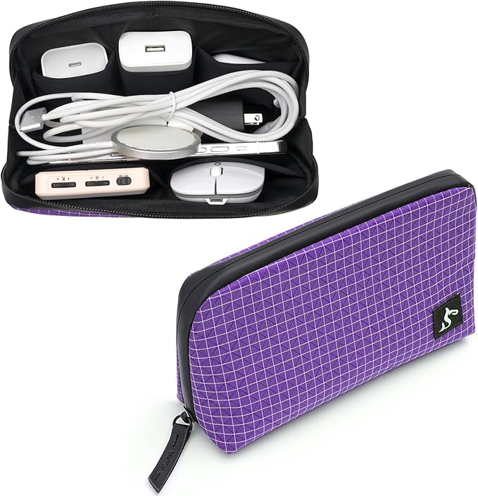 SIMTOP Cord Organizer Travel Small Tech Bag Pouch Case for Cords, Charger, Hard Drive, Power Bank – Water-Resistant Electronics Organizer, Small Portable Gadget Case for Travel