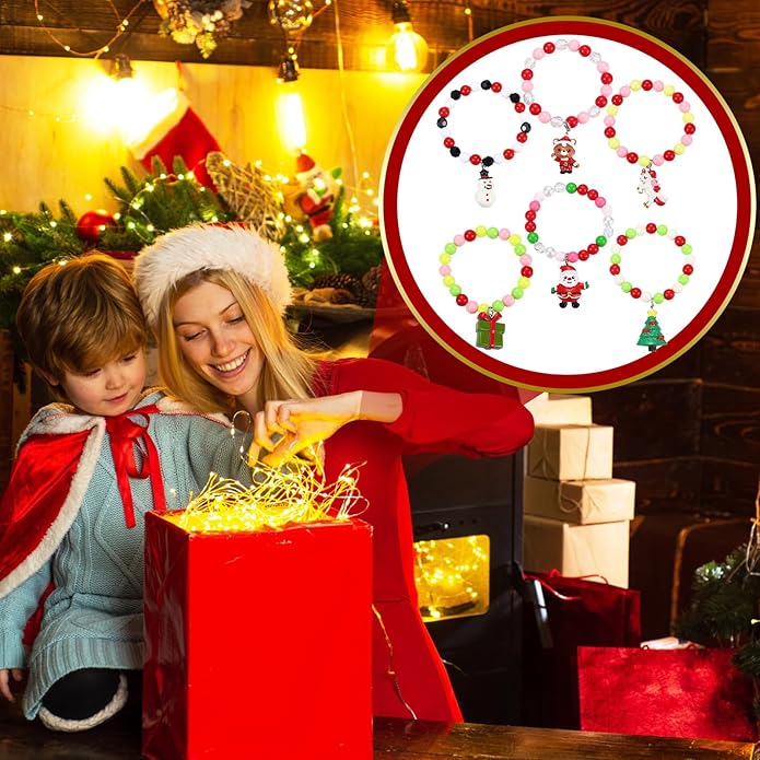 Bonuci 12 Pcs little Girls Jewelry Kids Necklaces and Bracelets Set Kids Jewelry for Girls Christmas Gift Cute Charm Toddler Bracelets for Pretend Play Dress Up Party Favors