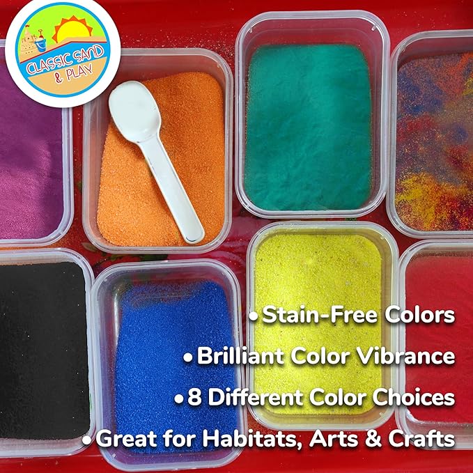 Classic Sand and Play Orange Colored Play Sand, 20 lb. Bag, Natural and Non-Toxic, Fun Wet and Dry Indoor and Outdoor, Sandbox, Therapy, and Table Use, Building, Stimulate Sensory Needs