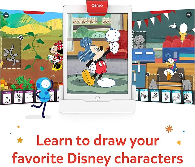 Osmo - Super Studio Disney Mickey Mouse & Friends - Ages 5-11 - Learn to Draw - For iPad or Fire Tablet Educational Learning Games - STEM Toy Gifts, Boy & Girl-Ages 5 6 7 8 9 10 11(Osmo Base Required)