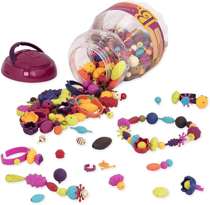 B. toys – Pop Arty! 500 Pcs- Jewlery Making Kit- Creative Pop Snap Bead Set for Kids –DIY Craft Jewelry Making Kit –Necklaces, Rings, Bracelets – 4 Years +