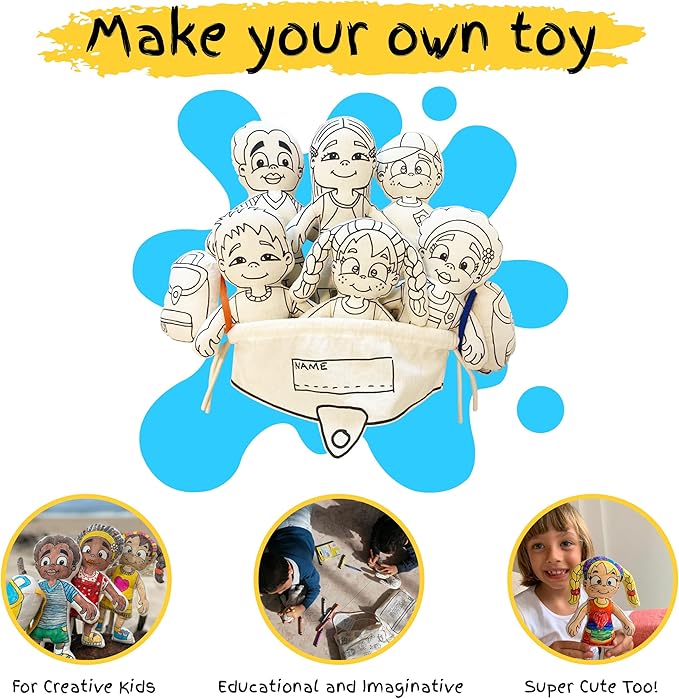 Color Your Doll - Coloring Toy for Kids - Educational Art and Crafts for Girls and Boys -Color, Play, Wash, Repeat (Soccer Boy, Markers Included)