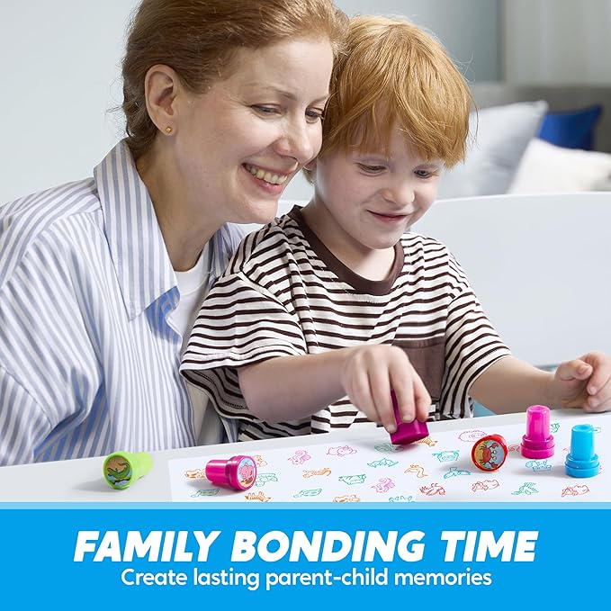 JOYIN 50 Pcs Animal Stamps for Kids, with 50 Different Designs, Farm,Sea Animals,Stamps for Crafting, Prize Box Toys for Classroom, Kids Party Favor