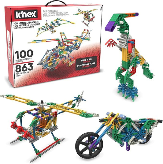K'NEX - 100 Model Building Set ‚ 863 Pieces, STEM Building, Kid Construction Set‚ Ages 7+