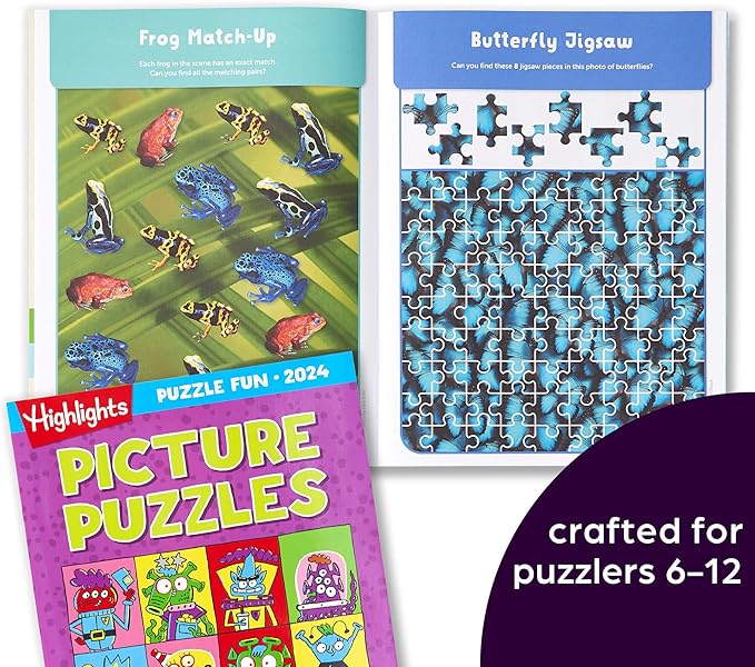 Highlights Puzzle Fun 2024 Puzzle Books for Kids Ages 6 and Up, 4-Book Set of Brain Teasers, Mazes, Word Puzzles and More Travel-Friendly Screen Free Brain-Boosting Activities