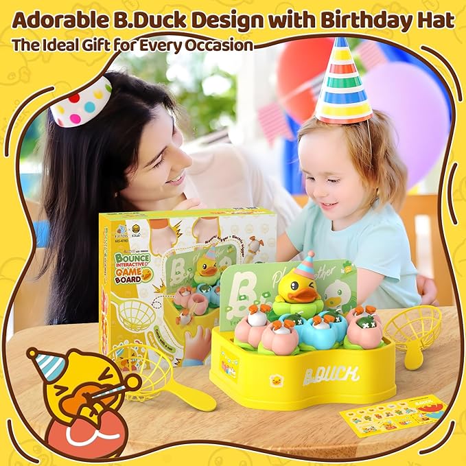 B.Duck Games Bounce and Catch Toys for Kids 3-5, Toddler Board Games,Christmas Birthday Gifts for Kids 4-6,Duck Toddler Games for 5-7 Boys and Girls