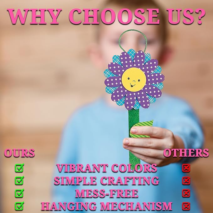 Flower Ornament Craft Kits (Makes 12) Spring Crafts for Kids and Fun Home Activities