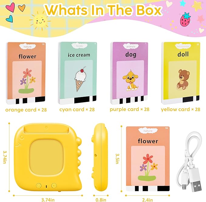 Talking Flash Cards,Kids Toddler Flash Cards with 240 Sight Words,Montessori Toys,Autism Sensory Toys,Speech Therapy Toys,Learning Educational Toys Gifts for Age 1 2 3 4 5 Years Old Boys and Girls