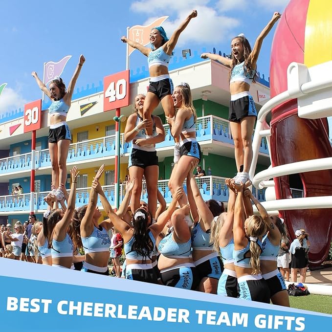 24 Pcs Cheerleader Gifts for Girls Handmade Friendship Bracelets for Teen Girls Stretch Cheer Bracelets Y2k Cheer Stuff Stackable Clay Bead Bracelets Bulk Teens Birthday Christmas Party Favors