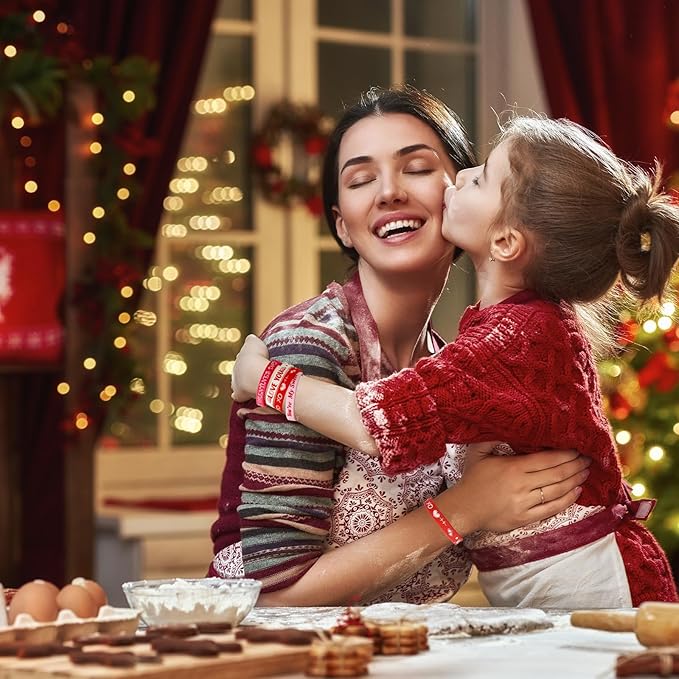 24pcs Valentine's Day Wristband Silicone, Heart Shaped And Warm Words Rubber Bracelets Valentine's Day Silicone Bracelets for Valentines Day Party Decoration Gifts