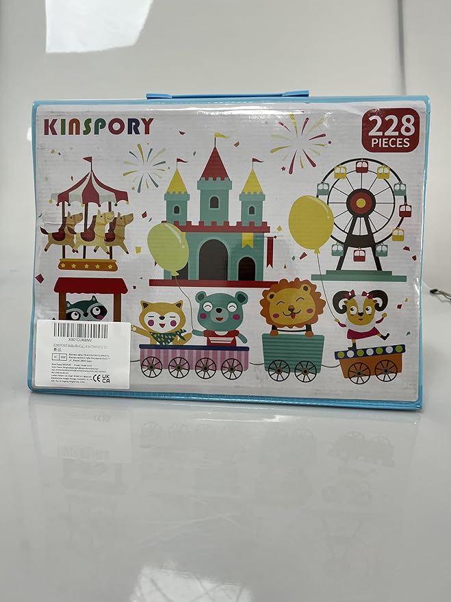 KINSPORY Art Kit, 290 Pack Art Sets Crafts Drawing Coloring kit, Double-Side Trifold Easel, Oil Pastels, Crayons, Colored Pencils, Creative Gift for Beginners Artists Girls Boys Kids (Blue)