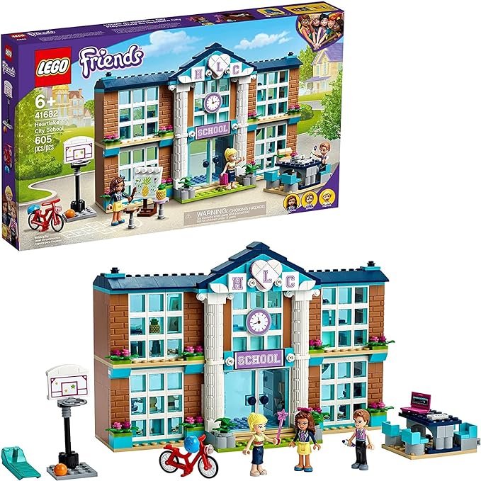 LEGO Friends Heartlake City School 41682 Building Kit; Pretend School Toy Fires Kids’ Imaginations and Creative Play; New 2021 (605 Pieces)