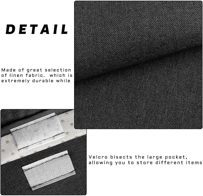 NB Sofa Armrest Organize remote holder bedside caddy organizer with 5 pockets，non-slip couch remote control holder couch armchair caddy accessories (black, 35''x18'')