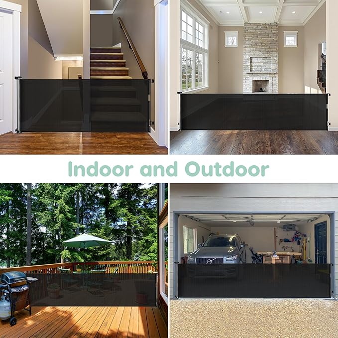 175 Inch Retractable Dog Gate Extra Wide Baby Gate Retractable Baby Gates Extra Wide Pet Gates for Dogs Extra Long Baby Gate Extra Large Dog Gates for The House Extra Wide Dog Gates for Large Openings