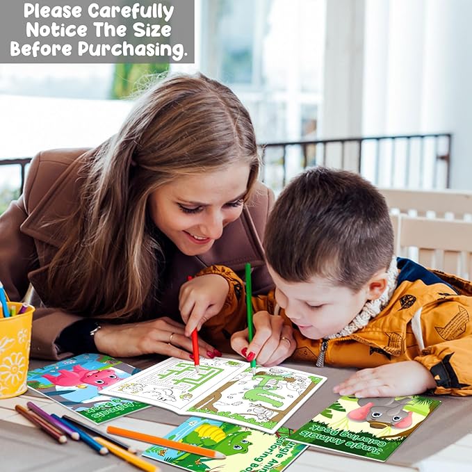 24Pcs Safari Animals Mini Activity Books for Kids Jungle Safari Animals Coloring Books Bulk Lion Elephant Tiger Art Drawing Book for Party Favors Birthday Gifts Goodie Bag Fillers Classroom Supplies