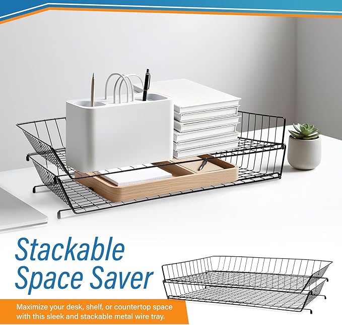 Ruby Paulina 11x17 Wire Basket Desk Tray Black